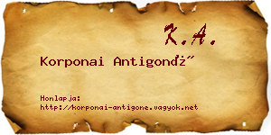 Korponai Antigoné névjegykártya